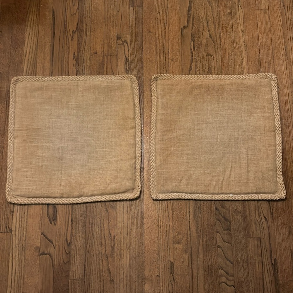 Pottery Barn Burlap Pillow Covers 20X20